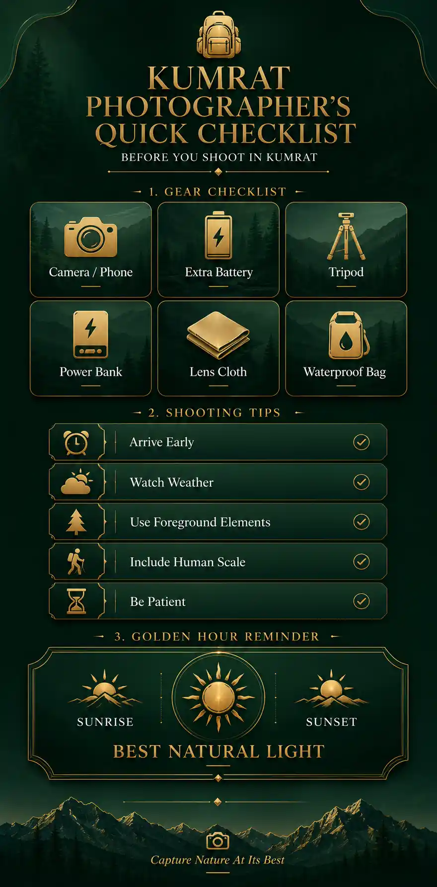 Kumrat Photographers' Quick Checklist